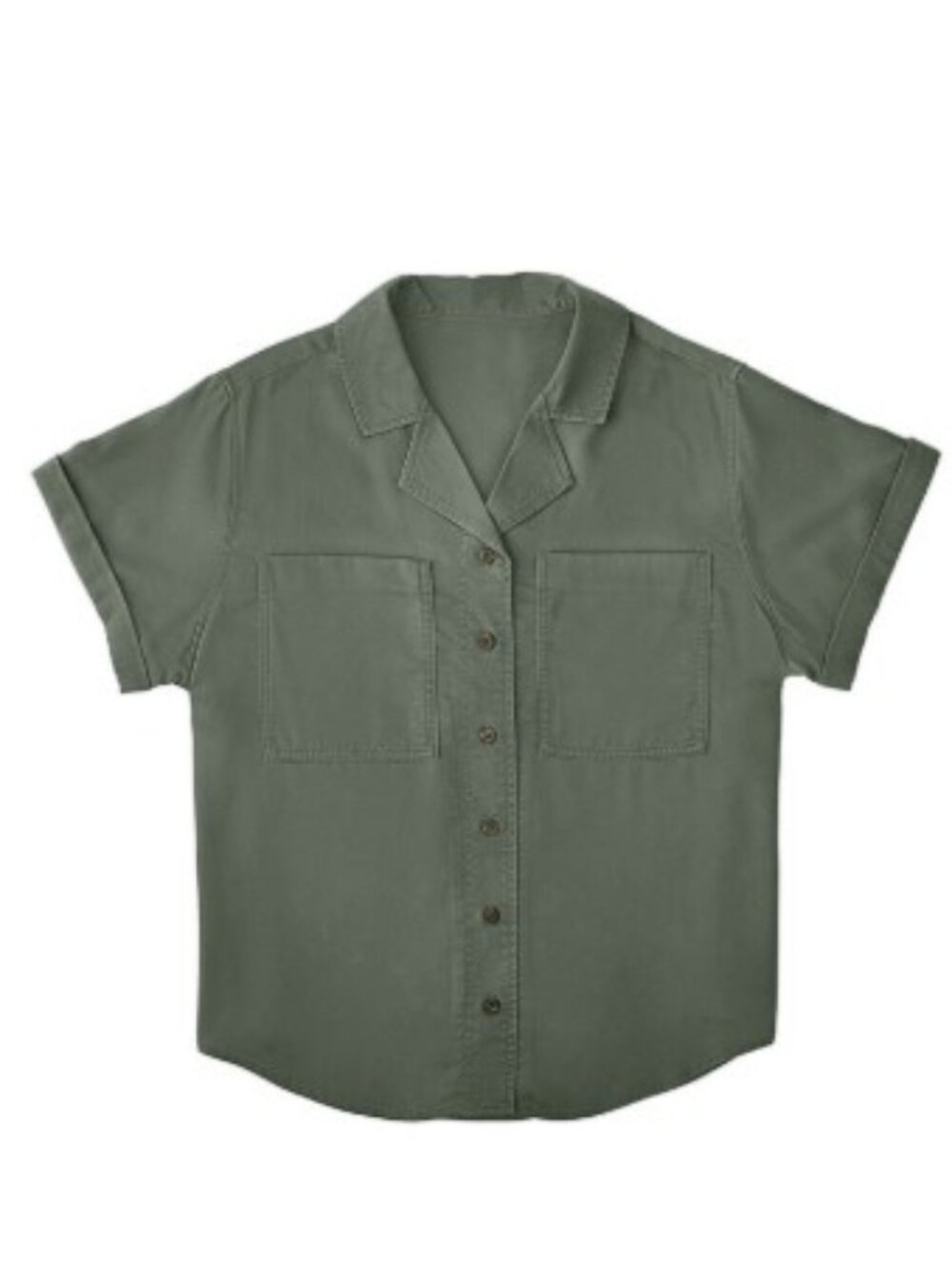 Member's Mark Women's Tencel Camp Shirt Olive Green Size S
